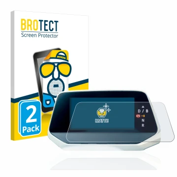 Front side of a product packaging with the brand logo BROTECT. Next to it is the device Volkswagen ID.5 Digitalcockpit shown w