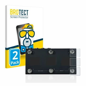 Front side of a product packaging with the brand logo BROTECT. Next to it is the device Morningstar MC6 Pro shown with the cor