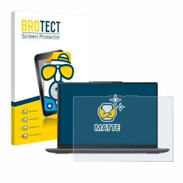 Front side of a product packaging with the brand logo BROTECT. Next to it is the device Lenovo Yoga Pro 9i Gen 8 16