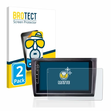 Front side of a product packaging with the brand logo BROTECT. Next to it is the device Dynavin D8-DF56 9