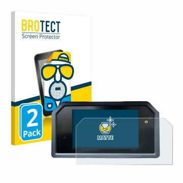 Front side of a product packaging with the brand logo BROTECT. Next to it is the device Yamaha Tmax 560 2023 shown with the co