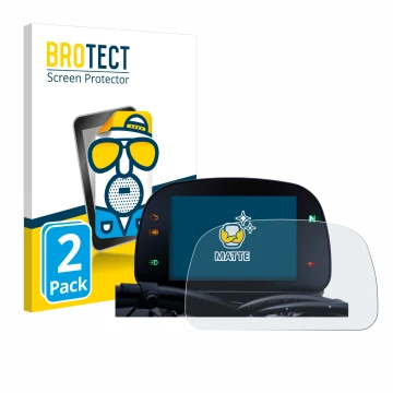 Front side of a product packaging with the brand logo BROTECT. Next to it is the device Moto Morini Seiemmezzo TFT Display 5