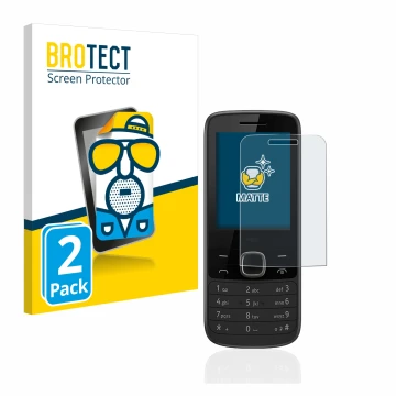 Front side of a product packaging with the brand logo BROTECT. Next to it is the device Nokia 225 4G shown with the correspond