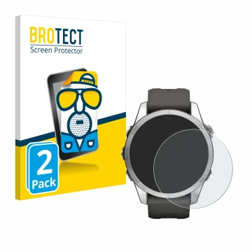 Front side of a product packaging with the brand logo BROTECT. Next to it is the device Garmin Fenix 7S Pro Solar (42 mm) show
