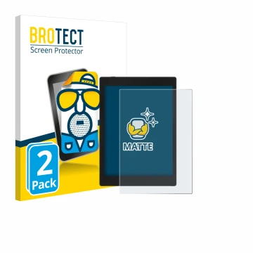 Front side of a product packaging with the brand logo BROTECT. Next to it is the device Boox Tab Mini C shown with the corresp