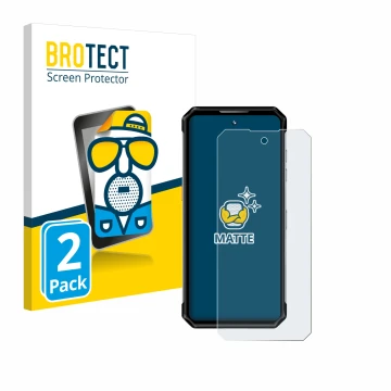 Front side of a product packaging with the brand logo BROTECT. Next to it is the device Oukitel WP21 Ultra shown with the corr