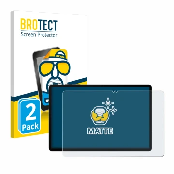 Front side of a product packaging with the brand logo BROTECT. Next to it is the device Samsung Galaxy Tab S9 WiFi shown with 