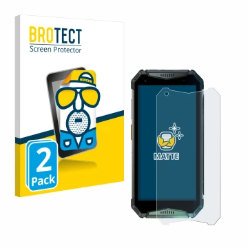 Front side of a product packaging with the brand logo BROTECT. Next to it is the device Ulefone Armor 20WT shown with the corr