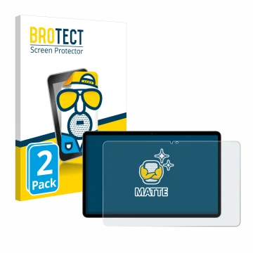 Front side of a product packaging with the brand logo BROTECT. Next to it is the device Honor Pad X9 shown with the correspond