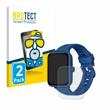 Front side of a product packaging with the brand logo BROTECT. Next to it is the device Biggerfive BW01 1.5