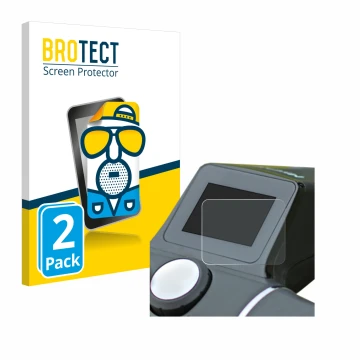 Front side of a product packaging with the brand logo BROTECT. Next to it is the device Motocaddy M7 Remote Electric Trolley s