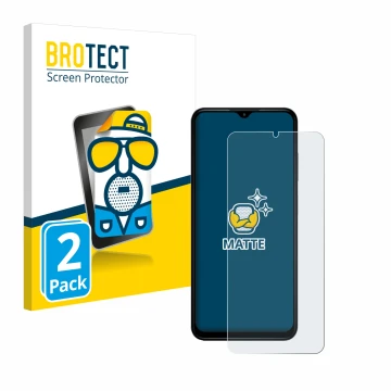 Front side of a product packaging with the brand logo BROTECT. Next to it is the device Nokia G42 5G shown with the correspond