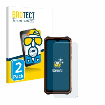 Front side of a product packaging with the brand logo BROTECT. Next to it is the device Hotwav Cyber 13 Pro shown with the cor