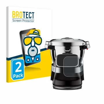 Front side of a product packaging with the brand logo BROTECT. Next to it is the device WMF Avantgarde shown with the correspo