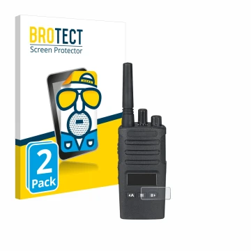 Front side of a product packaging with the brand logo BROTECT. Next to it is the device Motorola XT460 shown with the correspo