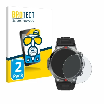Front side of a product packaging with the brand logo BROTECT. Next to it is the device IFMDA S100 1.45