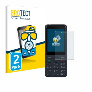 Front side of a product packaging with the brand logo BROTECT. Next to it is the device TCL Onetouch 4022s shown with the corr