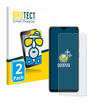 Front side of a product packaging with the brand logo BROTECT. Next to it is the device ZTE Blade A73 shown with the correspon