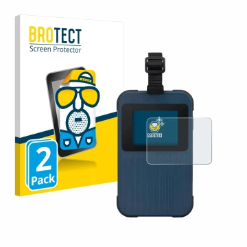 Front side of a product packaging with the brand logo BROTECT. Next to it is the device Acer Enduro Connect M3 shown with the 