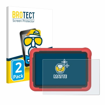 Front side of a product packaging with the brand logo BROTECT. Next to it is the device Launch X-431 ProV5 2023 (10,1