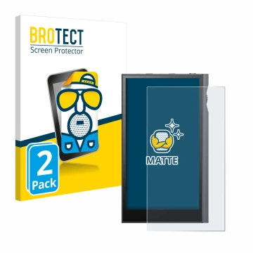Front side of a product packaging with the brand logo BROTECT. Next to it is the device Astell&Kern Kann Ultra shown with the 