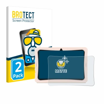 Front side of a product packaging with the brand logo BROTECT. Next to it is the device Doogee U10 Kid shown with the correspo