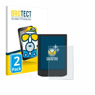 Front side of a product packaging with the brand logo BROTECT. Next to it is the device Vivlio Light HD shown with the corresp