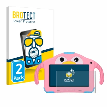 Front side of a product packaging with the brand logo BROTECT. Next to it is the device okulaku KIDS03-Pro03 7