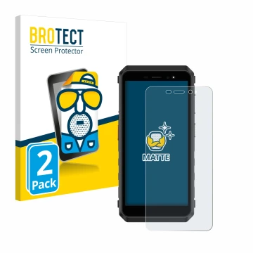 Front side of a product packaging with the brand logo BROTECT. Next to it is the device Ulefone Power Armor X11 Pro shown with