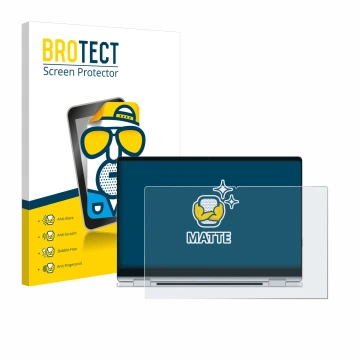 Front side of a product packaging with the brand logo BROTECT. Next to it is the device Samsung Galaxy Book4 360 15.6