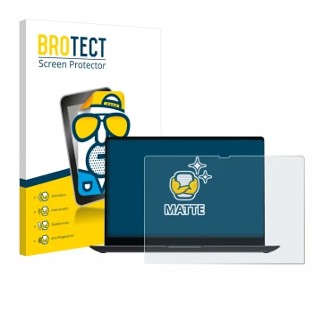 Front side of a product packaging with the brand logo BROTECT. Next to it is the device Samsung Galaxy Book4 Ultra 16