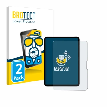 Front side of a product packaging with the brand logo BROTECT. Next to it is the device Apple iPad Pro 11