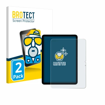 Front side of a product packaging with the brand logo BROTECT. Next to it is the device Apple iPad Air 11