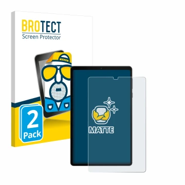 Front side of a product packaging with the brand logo BROTECT. Next to it is the device Lenovo Legion Tab shown with the corre