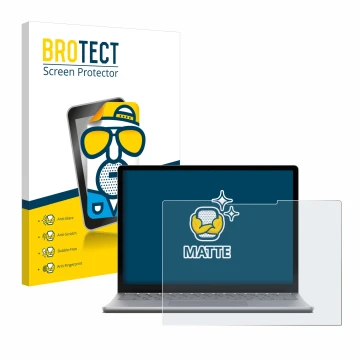 Front side of a product packaging with the brand logo BROTECT. Next to it is the device Microsoft Surface Laptop 6 15