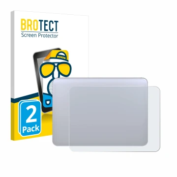 Front side of a product packaging with the brand logo BROTECT. Next to it is the device Apple Magic 3 (Touch Trackpad) shown w