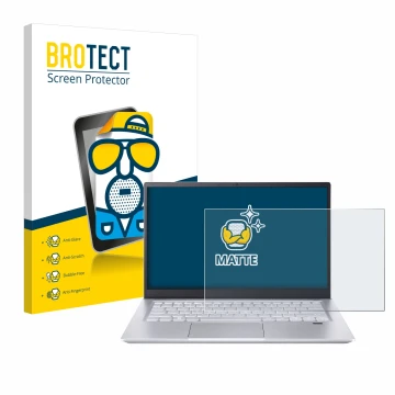 Front side of a product packaging with the brand logo BROTECT. Next to it is the device Acer Swift X 14 SFX14-72G Non-Touch sh