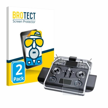 Front side of a product packaging with the brand logo BROTECT. Next to it is the device Graupner MC-28 shown with the correspo