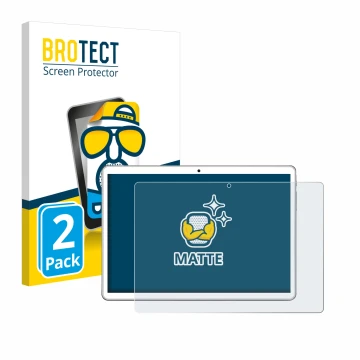 Front side of a product packaging with the brand logo BROTECT. Next to it is the device niuniutab KT107 shown with the corresp