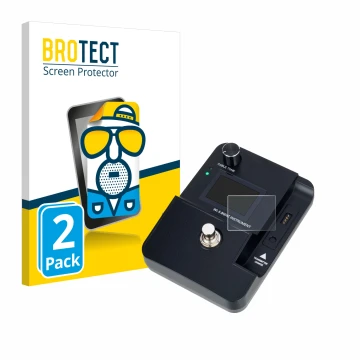 Front side of a product packaging with the brand logo BROTECT. Next to it is the device Harley Benton AirBorne Pro 5.8Ghz show
