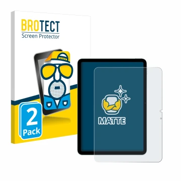 Front side of a product packaging with the brand logo BROTECT. Next to it is the device Apple iPad Air 11
