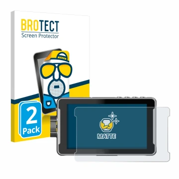 Front side of a product packaging with the brand logo BROTECT. Next to it is the device Viltrox DC-550 Pro shown with the corr