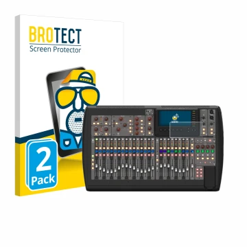 Front side of a product packaging with the brand logo BROTECT. Next to it is the device Behringer X32 shown with the correspon