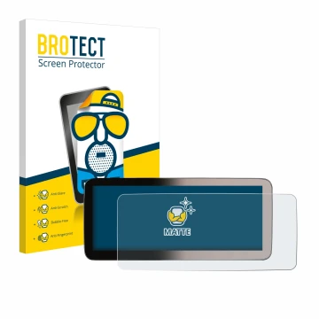 Front side of a product packaging with the brand logo BROTECT. Next to it is the device Erisin ES46GC50-TDE 12,3