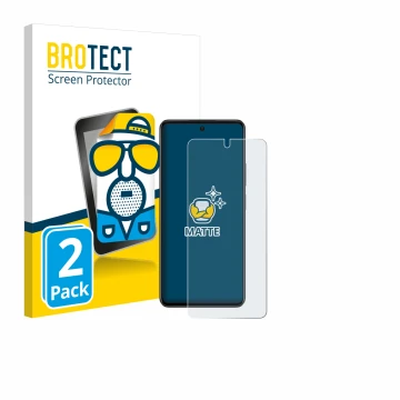 Front side of a product packaging with the brand logo BROTECT. Next to it is the device Oppo A79 5G shown with the correspondi