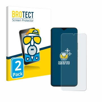 Front side of a product packaging with the brand logo BROTECT. Next to it is the device Honor X6b shown with the corresponding