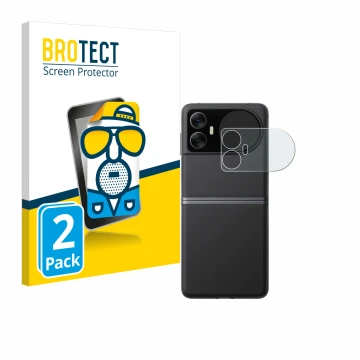 Front side of a product packaging with the brand logo BROTECT. Next to it is the device Blackview Hero 10 (Outer display) show