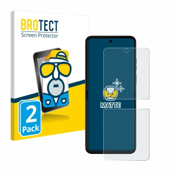Front side of a product packaging with the brand logo BROTECT. Next to it is the device Motorola Razr 50 Ultra shown with the 