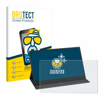 Front side of a product packaging with the brand logo BROTECT. Next to it is the device Yodoit PTM15 15.6