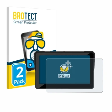 Front side of a product packaging with the brand logo BROTECT. Next to it is the device Carpuride W702B 7